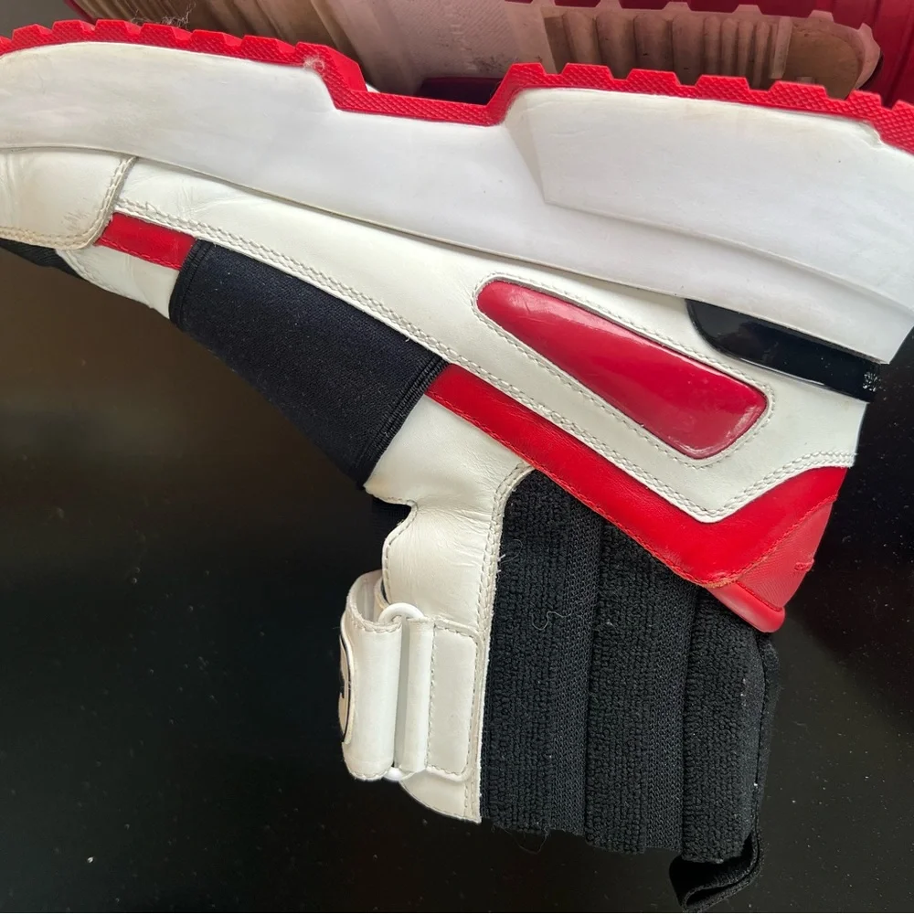 Michael Kors Black and White High-Top Sneakers with Red Accents - Picture 8 of 16